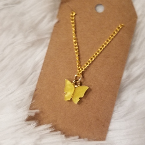Yellow Butterfly Necklace - Picture 4 of 7